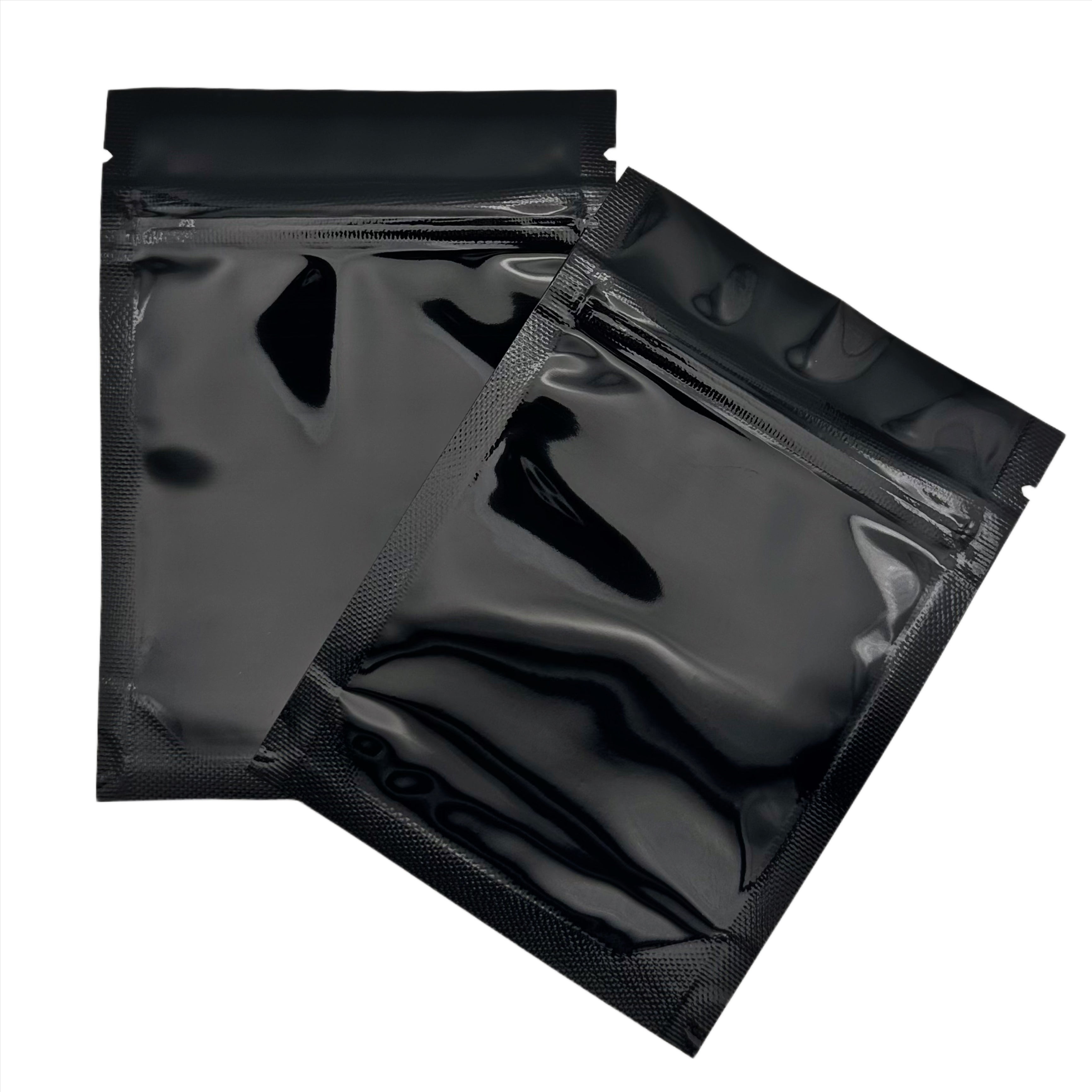 3.5" x 5" Single-use Black and Clear Mylar Bag (100qty)