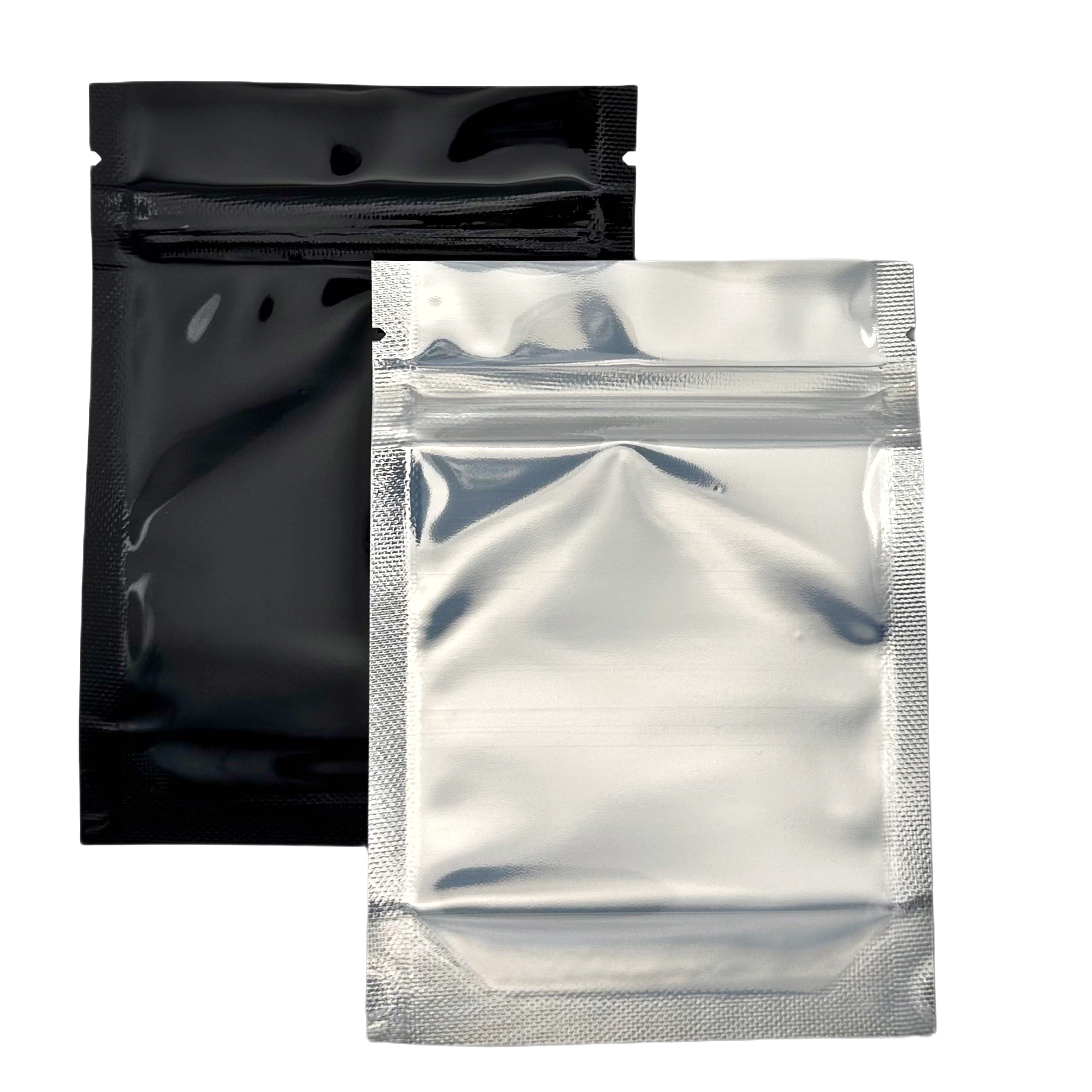 3.5" x 5" Single-use Black and Clear Mylar Bag (100qty)