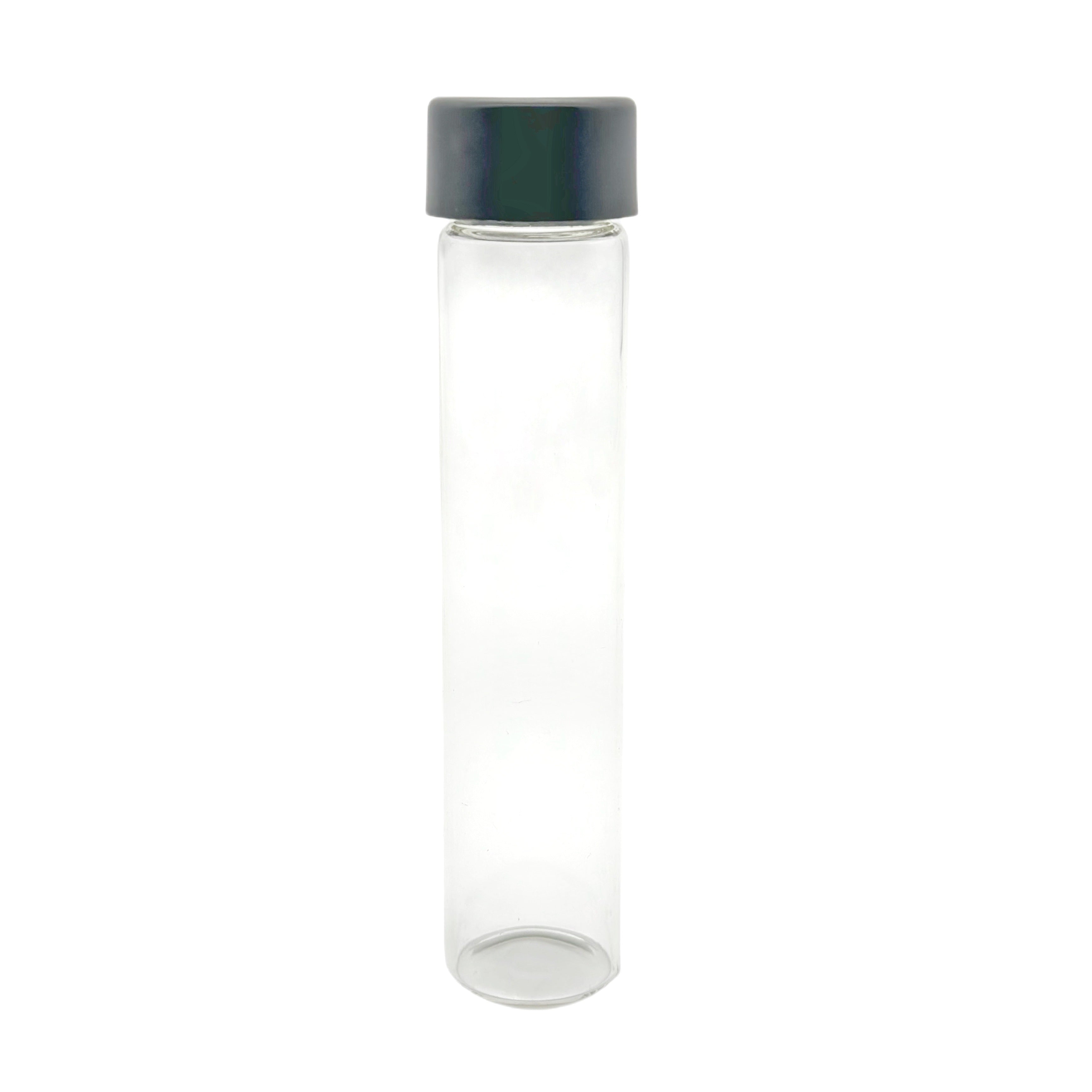 25x115-16mm Clear Glass Tube Black Cap (400 qty)